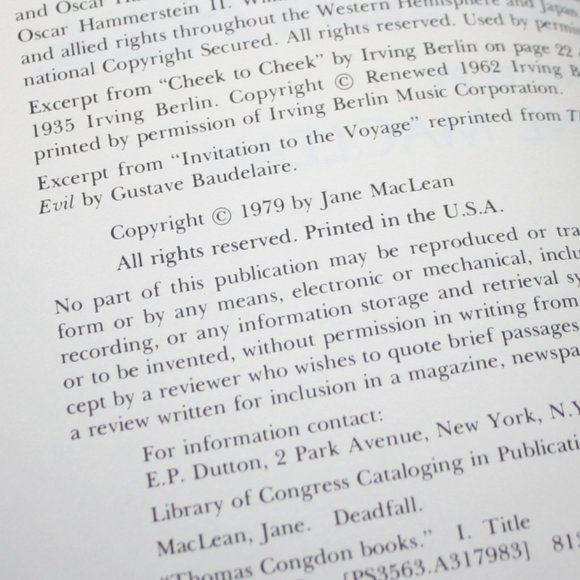 Vintage book 1979 Deadfall By Jane Maclean hardcover (bc) - Picture 3 of 5